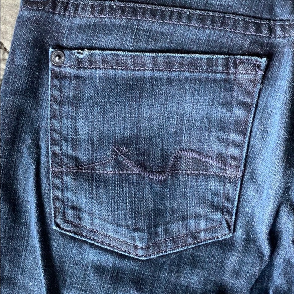 7 FOR ALL MANKIND Straight Leg Dark Wash Jeans - Picture 12 of 16